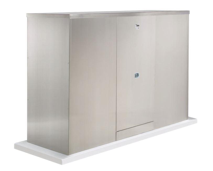 Backflow Enclosure by Safe-T-Cover is made with aluminum