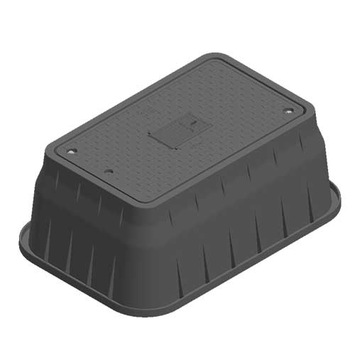 Water Meter Pit Box - 17 in. X 30 in. Rectangular Meter Box and Drop-i ...