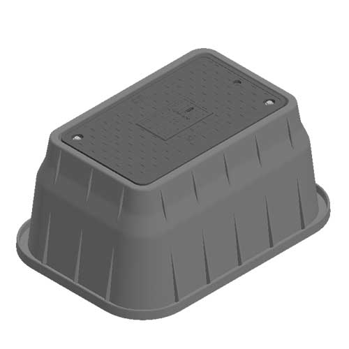 Water Meter Pit Box - 13 in. X 24 in. Rectangular Meter Box and Drop-i ...