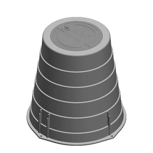 Water Meter Pit Box - 16 in. Round D2400 Meter Box, 24 in. Height, Bla ...