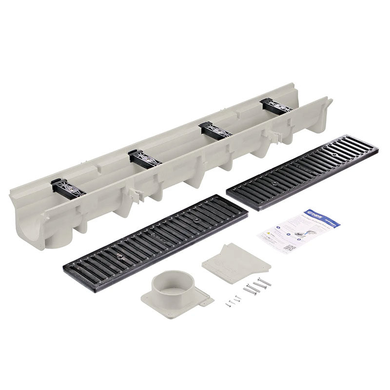 Trench Drain Kit - Commercial Grade - H20 Load Rating - Iron Grates ...