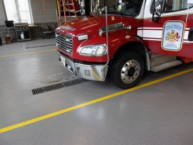 ACO FG200 trench drain on a fire station apron
