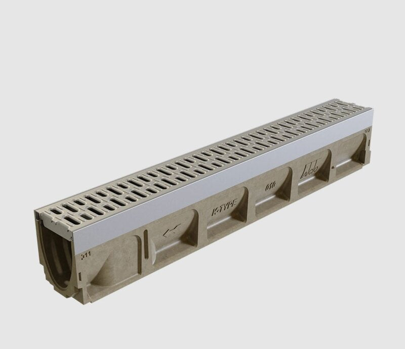 ACO KlassikDrain K100 polymer concrete trench drain channel with grate
