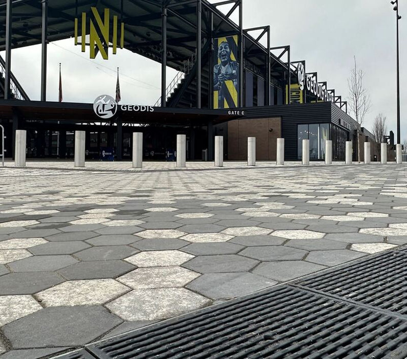 ACO K300 trench drain outside a stadium
