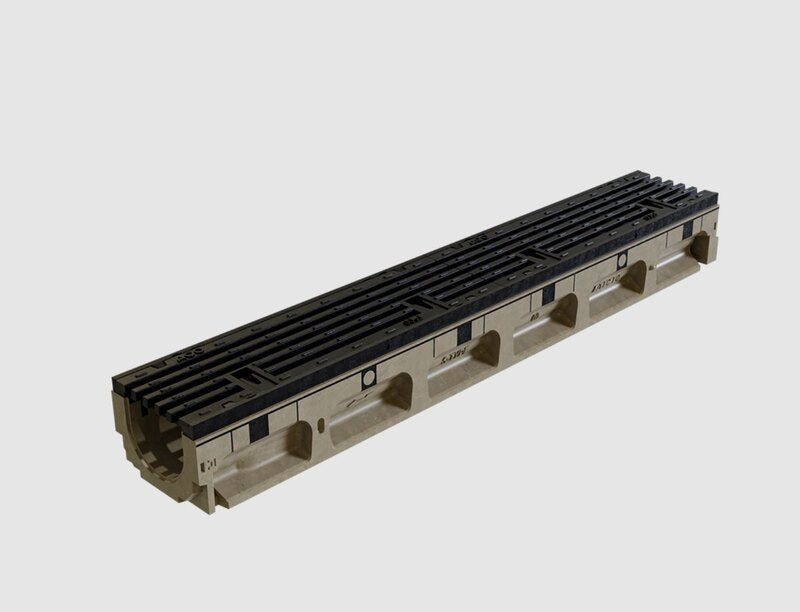 ACO PowerDrain S100K polymer concrete channel drain with grate
