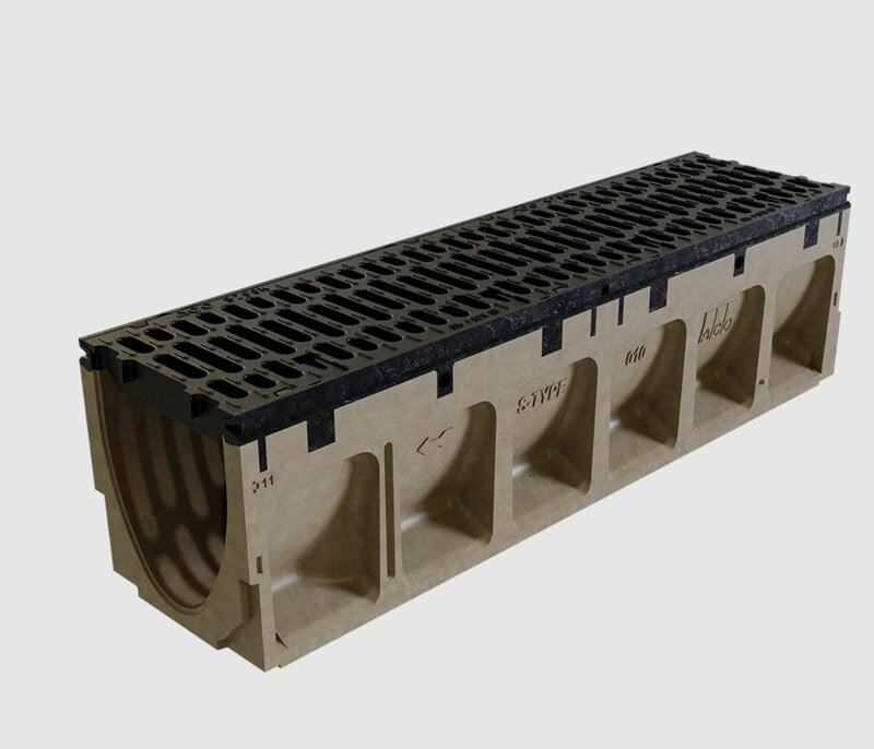ACO PowerDrain S200K polymer concrete channel drain with grate
