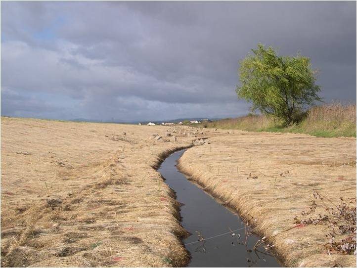 Straw blankets used in large area