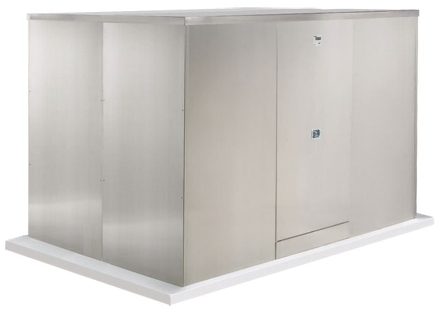 Aluminum ASSE 1060 backflow preventer enclosure with two doors