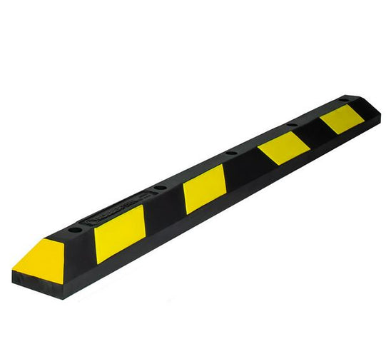 Yellow rubber wheel stop
