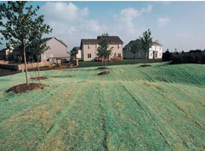 Curlex erosion matting at residential jobsite