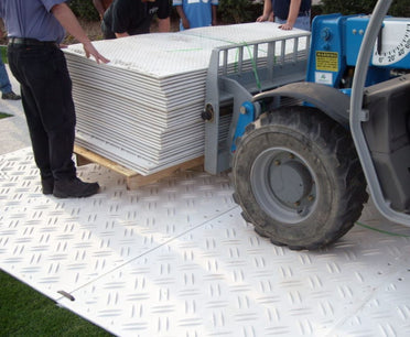Duradeck installation - white ground protection mats